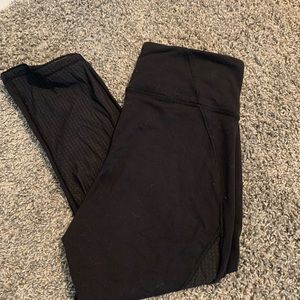 lulu lemon cropped leggings with mesh